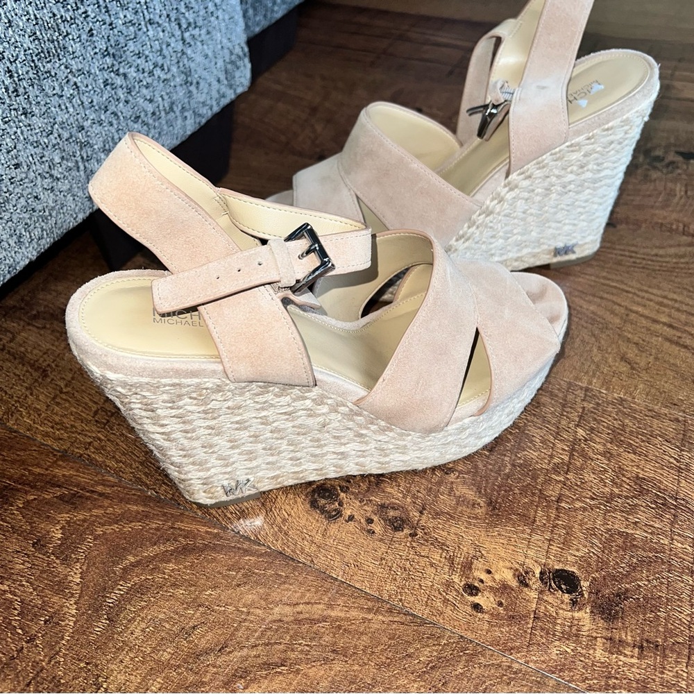 Michael Kors Tan Wedge Espadrilles